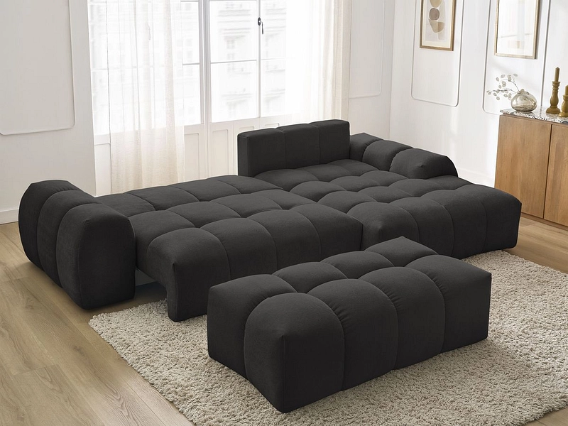 Divano ad angolo con pouf BOBOCHIC EVEREST