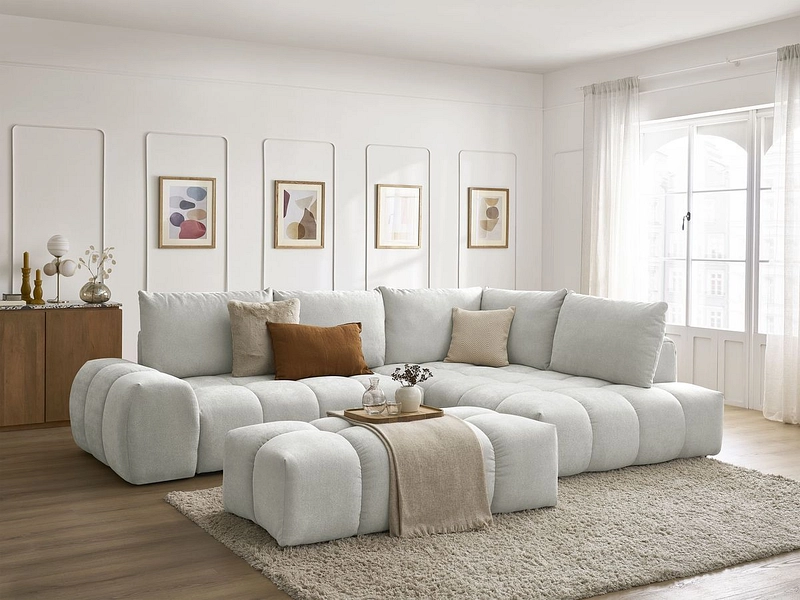 Divano ad angolo con pouf BOBOCHIC EVEREST