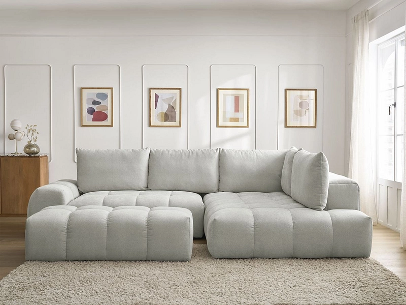 Divano ad angolo con pouf BOBOCHIC EVEREST