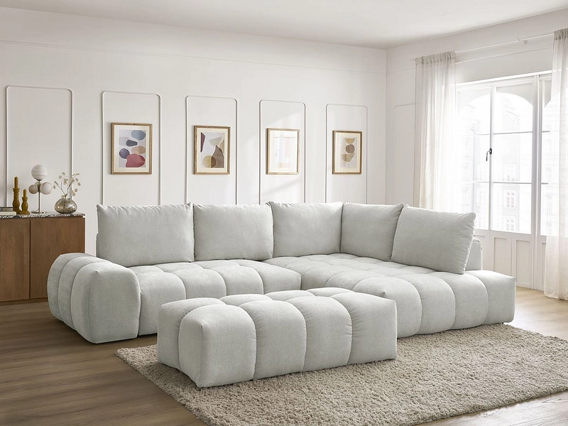 Divano ad angolo con pouf BOBOCHIC EVEREST