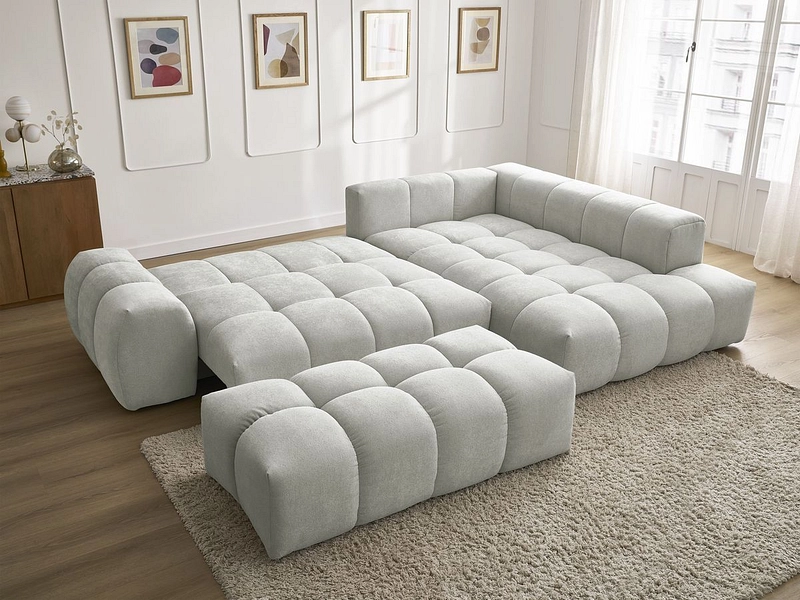 Divano ad angolo con pouf BOBOCHIC EVEREST