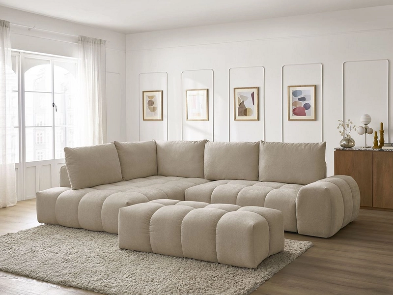 Canapé d'angle avec pouf BOBOCHIC EVEREST