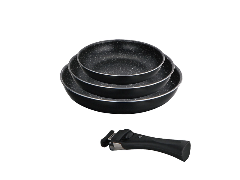 Set cuisson HELENA SWISS PROLINE 4 pièces aluminium noir anthracite