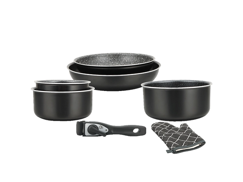Set cuisson ELINA SWISS PROLINE 7 pièces aluminium noir anthracite