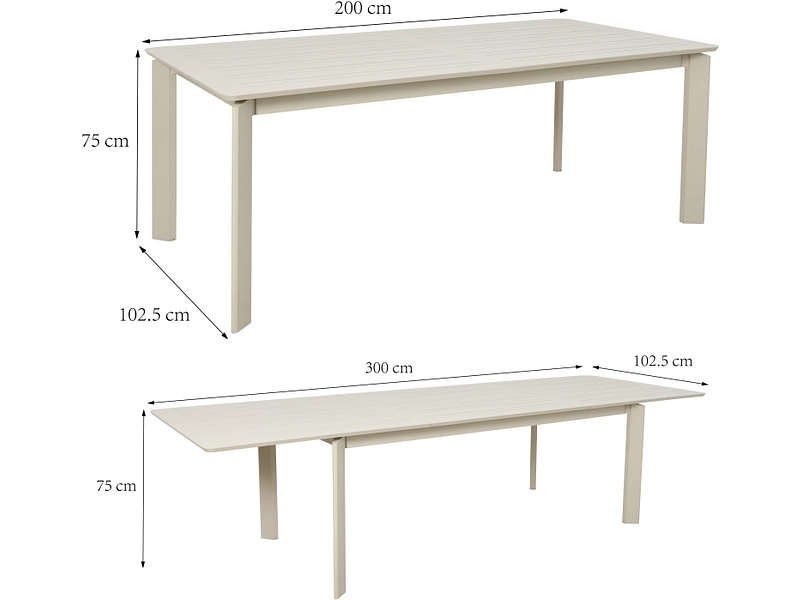 Table de jardin extensible CHAMPAGNE
