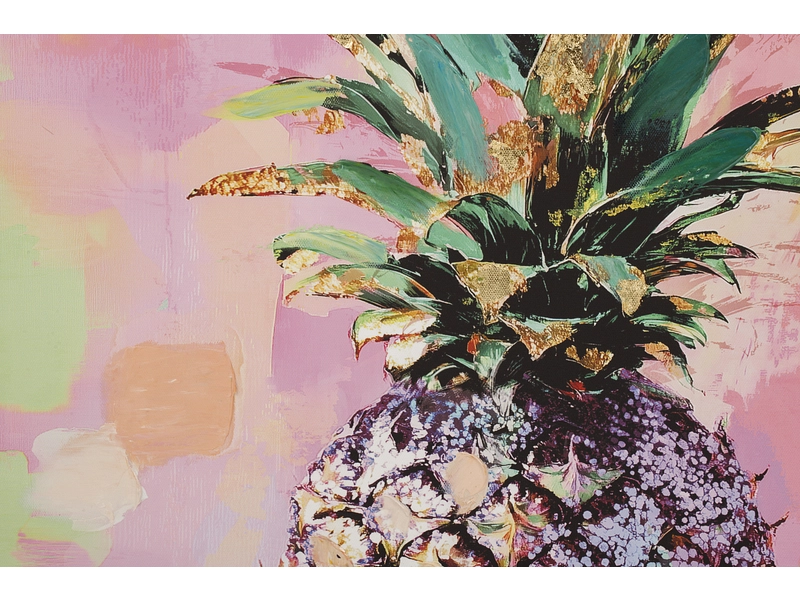 Toile imprimée et peinte main NANAS 1 pièce multicolore