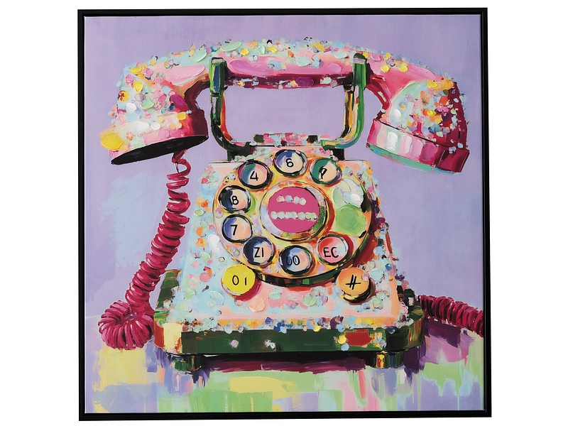 Tela stampata e dipinta a mano ALLO 1 pezzo multicolore 62.5x62.5x3.5cm