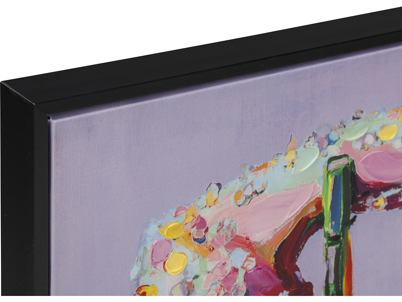 Bedruckte und handbemalte Leinwand ALLO 1 Stück mehrfarbig