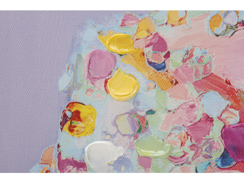 Bedruckte und handbemalte Leinwand ALLO 1 Stück mehrfarbig