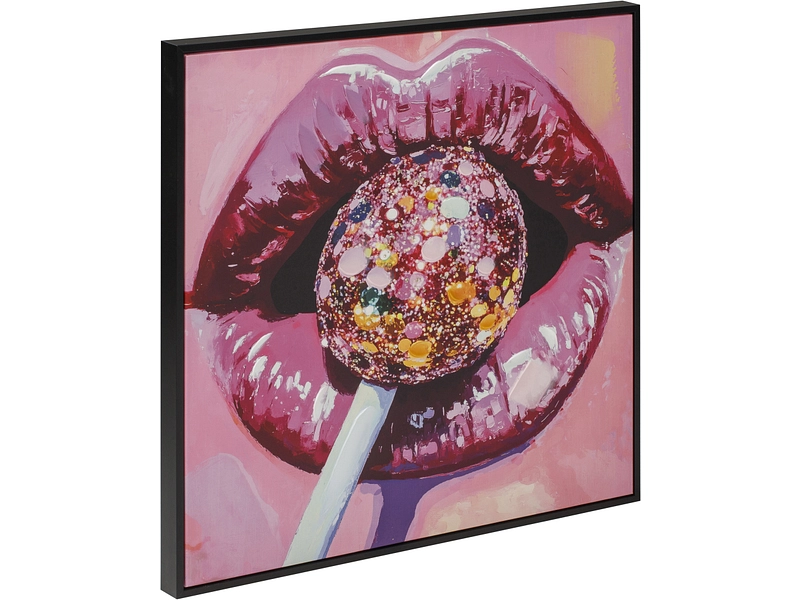 Bedruckte und handbemalte Leinwand LOLLIPOP 1 Stück mehrfarbig