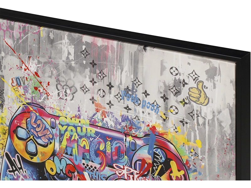 Bedruckte und handbemalte Leinwand PLAY 1 Stück mehrfarbig