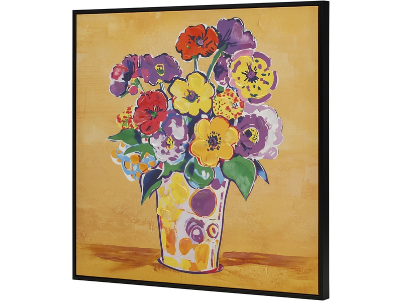 Bedruckte und handbemalte Leinwand NOURA 1 Stück mehrfarbig