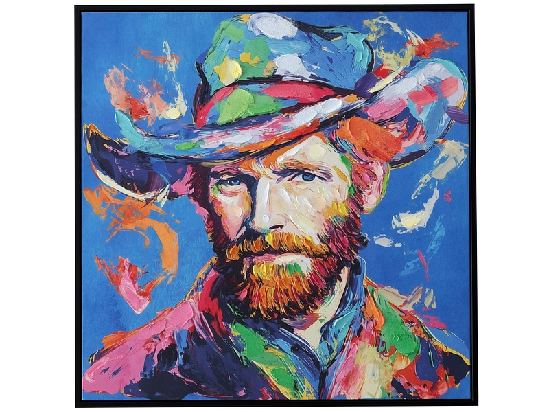 Tela stampata e dipinta a mano VINCENT 1 pezzo multicolore 62.5x62.5x3.5cm