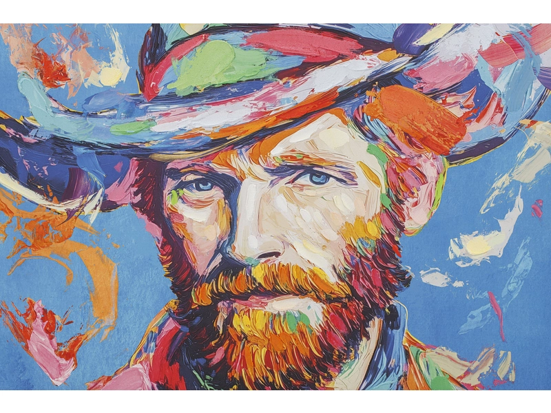 Bedruckte und handbemalte Leinwand VINCENT 1 Stück mehrfarbig Bedruckte und handbemalte Leinwand VINCENT 1 Stück mehrfarbig