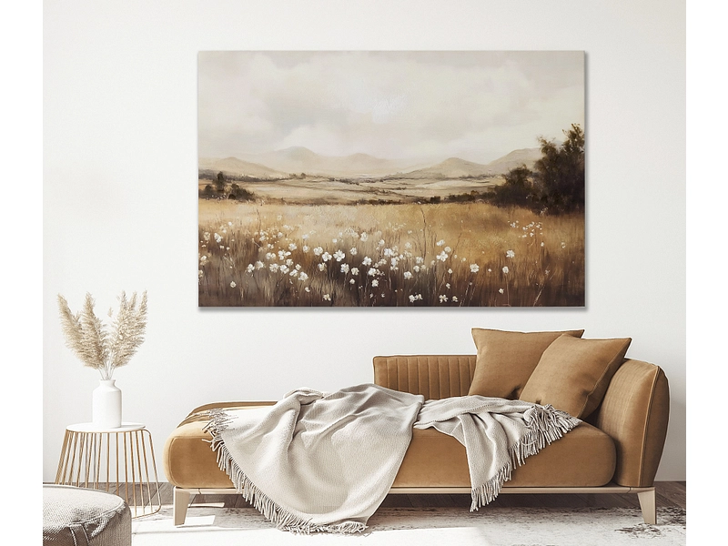 Bedruckte und handbemalte Leinwand BELLEMOTTE 1 Stück mehrfarbig