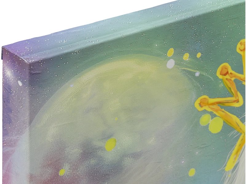 Toile imprimée et peinte main BRAINY 1 pièce multicolore