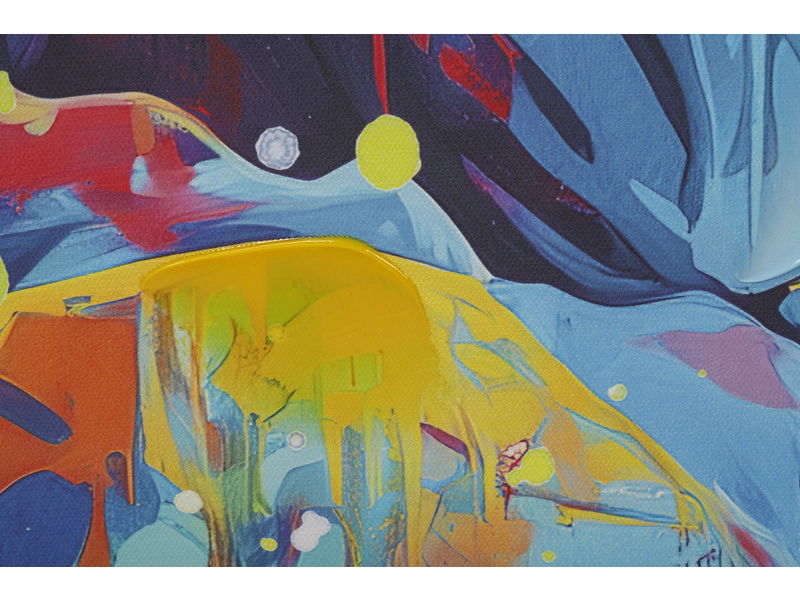 Toile imprimée et peinte main BRAINY 1 pièce multicolore