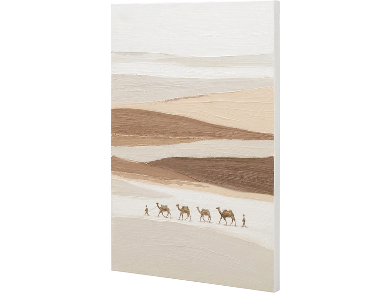 Bedruckte und handbemalte Leinwand SAHARA 1 Stück mehrfarbig