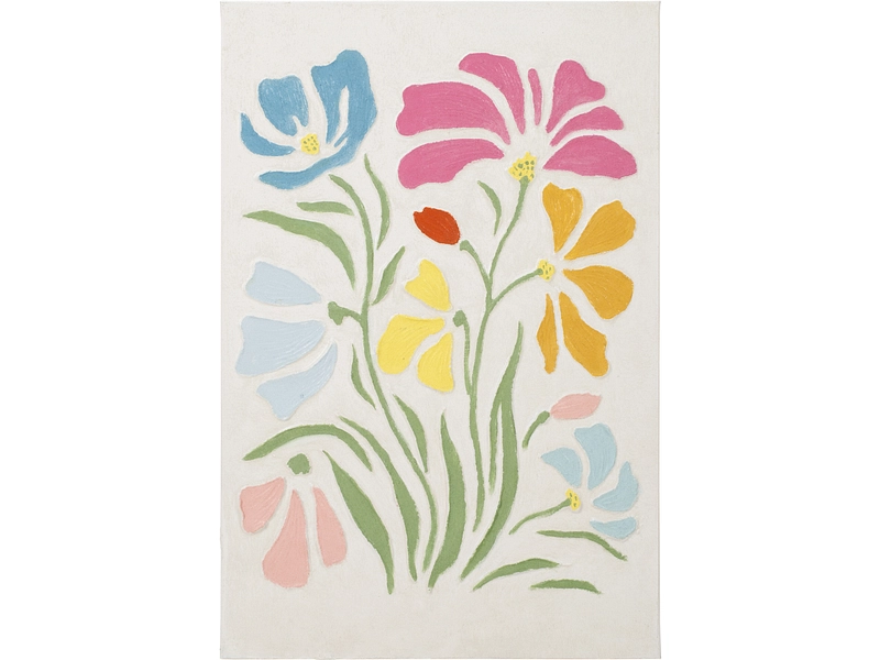 Tela stampata e dipinta a mano SOLEYA 1 pezzo multicolore 50x75x3.5cm