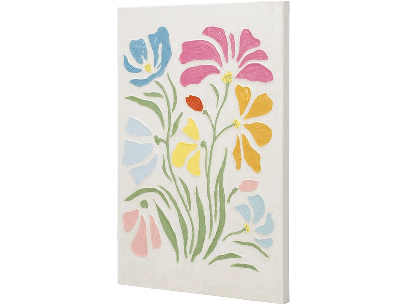 Toile imprimée et peinte main SOLEYA 1 pièce multicolore