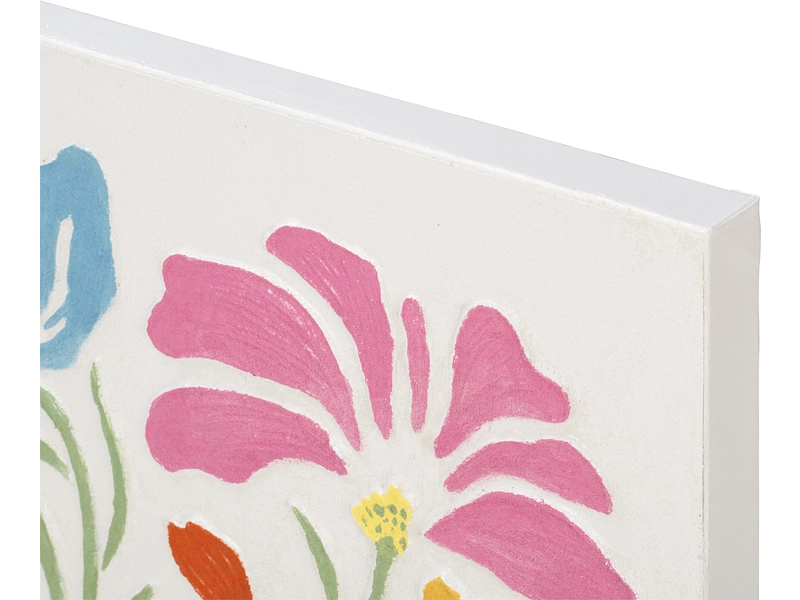 Toile imprimée et peinte main SOLEYA 1 pièce multicolore