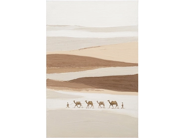 Bedruckte und handbemalte Leinwand SAHARA 1 Stück mehrfarbig