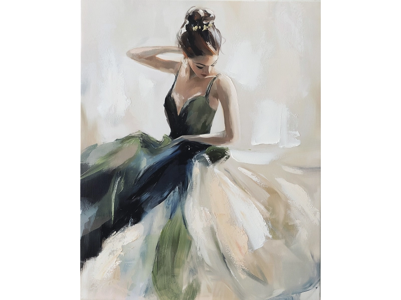 Tela stampata e dipinta a mano SERENA 1 pezzo multicolore 80x100x3.5cm