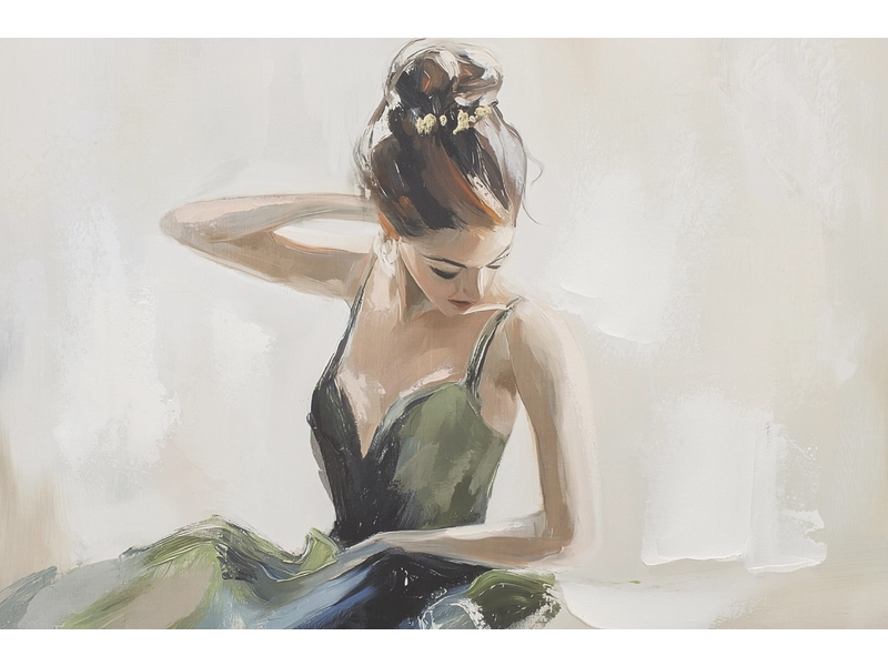 Bedruckte und handbemalte Leinwand SERENA 1 Stück mehrfarbig