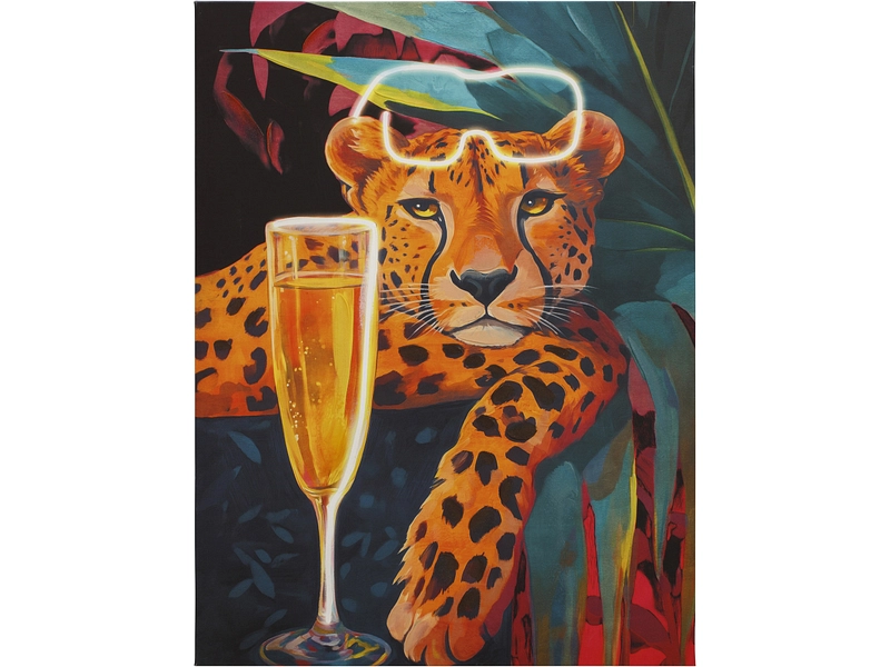 Tela stampata e dipinta a mano LÉODOR 1 pezzo multicolore 60x80x3.5cm