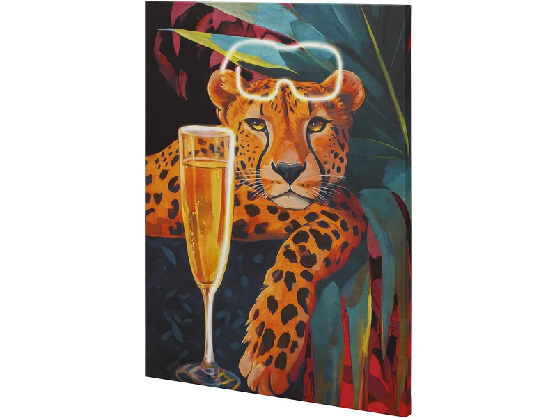 Bedruckte und handbemalte Leinwand LÉODOR 1 Stück mehrfarbig