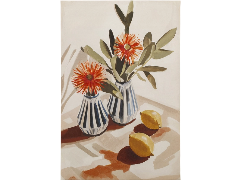 Tela stampata e dipinta a mano ZESTELLE 1 pezzo multicolore 60x90x3.5cm