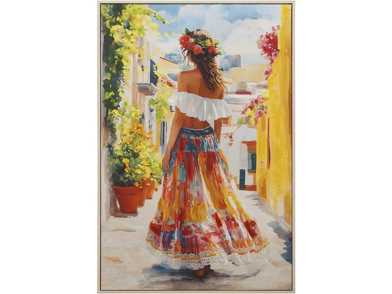 Tela stampata e dipinta a mano ANDALOUSE 1 pezzo multicolore 62.5x92.5x3.5cm