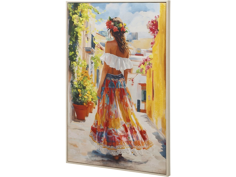 Bedruckte und handbemalte Leinwand ANDALOUSE 1 Stück mehrfarbig