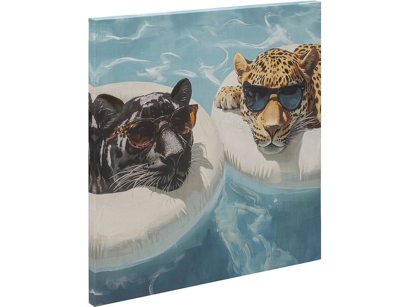 Bedruckte und handbemalte Leinwand CHILL 1 Stück mehrfarbig