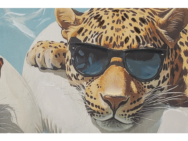 Bedruckte und handbemalte Leinwand CHILL 1 Stück mehrfarbig