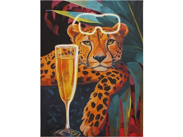 Bedruckte und handbemalte Leinwand LÉODOR 1 Stück mehrfarbig Bedruckte und handbemalte Leinwand LÉODOR 1 Stück mehrfarbig