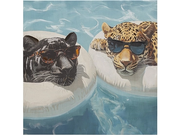 Bedruckte und handbemalte Leinwand CHILL 1 Stück mehrfarbig