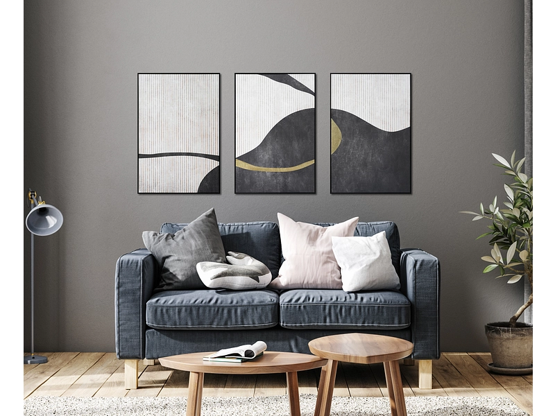 Toile imprimée STRAVON 1 pièce noir