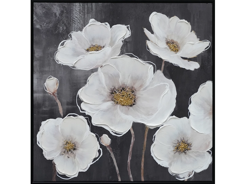 Toile imprimée et peinte main VIRELLO 1 pièce noir