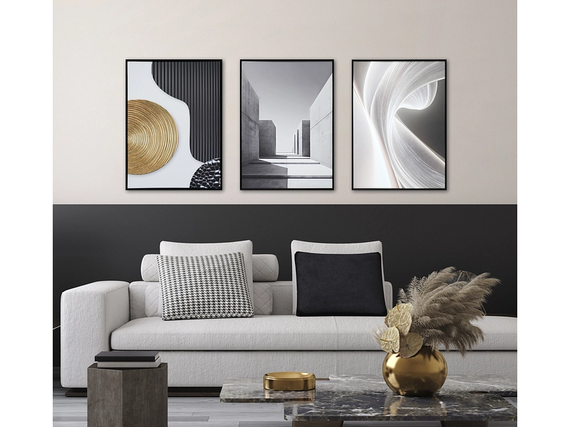 Toile imprimée STRAMIRA 1 pièce noir