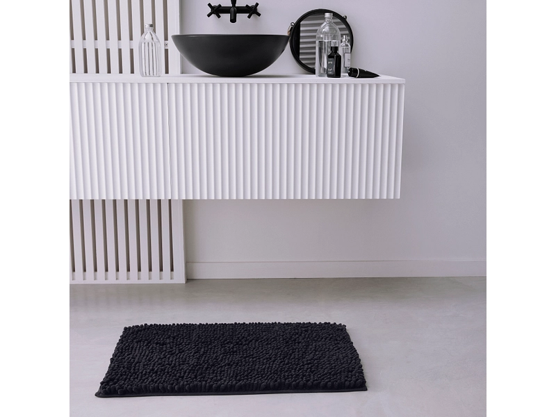 Set aus Badteppich und Duschvorhang FELIX schwarz