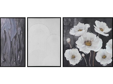 Toile imprimée et peinte main VIRELLO 1 pièce noir