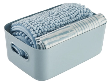 Set aus Badteppich und Duschvorhang FELIX blau