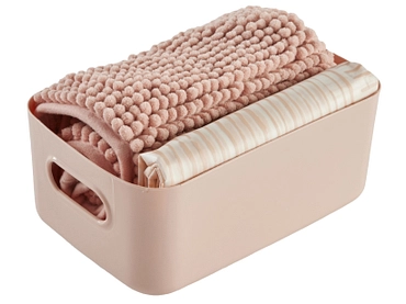 Set aus Badteppich und Duschvorhang FELIX rosa