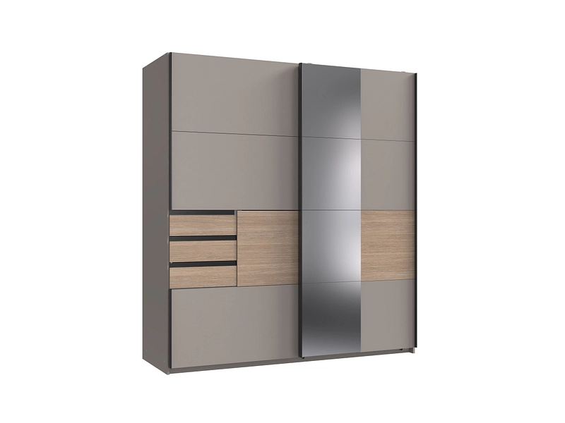 Armadio ante scorrevoli BAMBERG cashmere 2 porte 3 cassetti