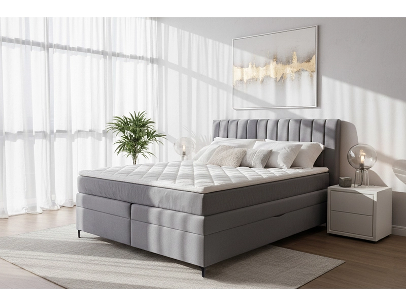 Boxspringbett MAGIC hellgrau