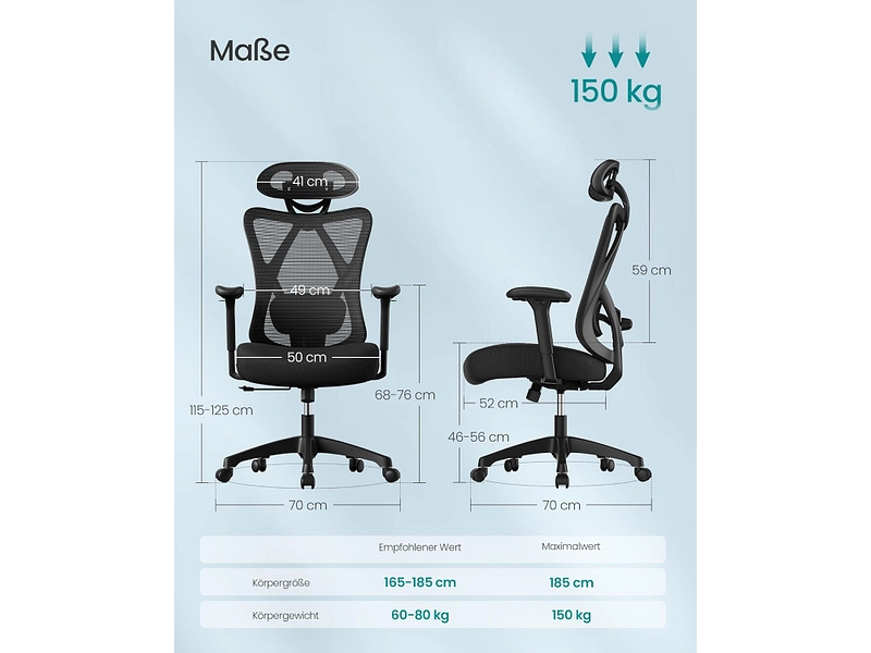 Fauteuil de bureau ergonomique SONGMICS MILOW