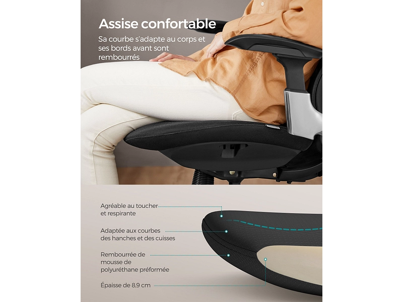 Fauteuil de bureau ergonomique SONGMICS POWERSIT