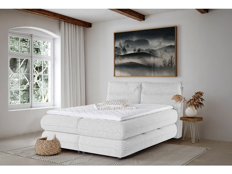 Boxspringbett NEBBIA hellgrau