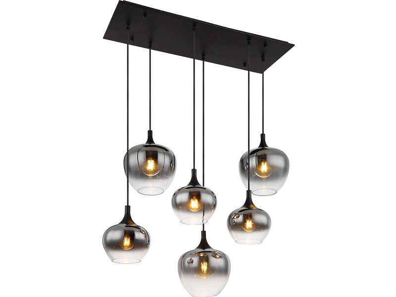 Hängelampe MAXY 86x120cm 6x40W schwarz